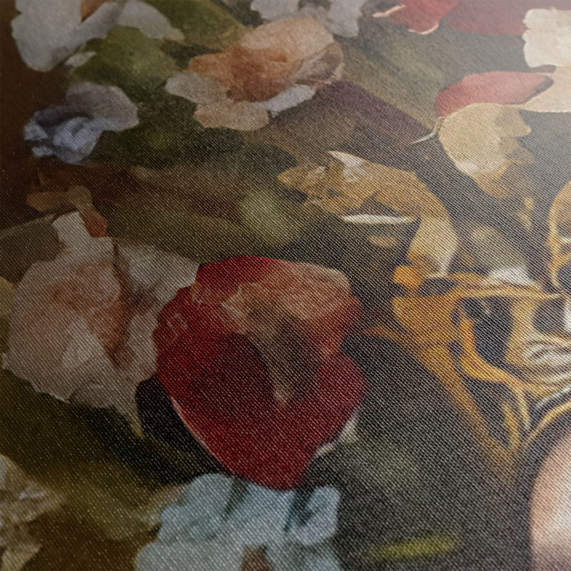 De bloemen op canvas van dichtbij